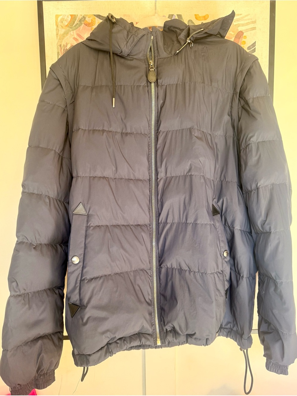 Burberry Navy Quilted Hooded Puffer Jacket